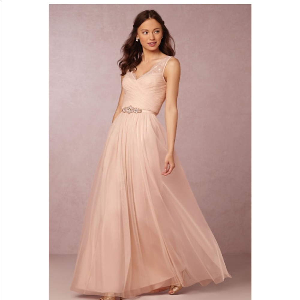 BHLDN Fleur Dress - light pink tulle
